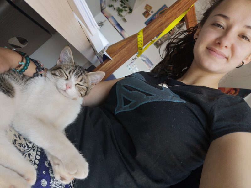 Milly helping me study for finals