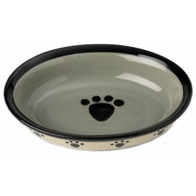 PetRageous Designs Frisky Kitty Oval Ceramic Bowl